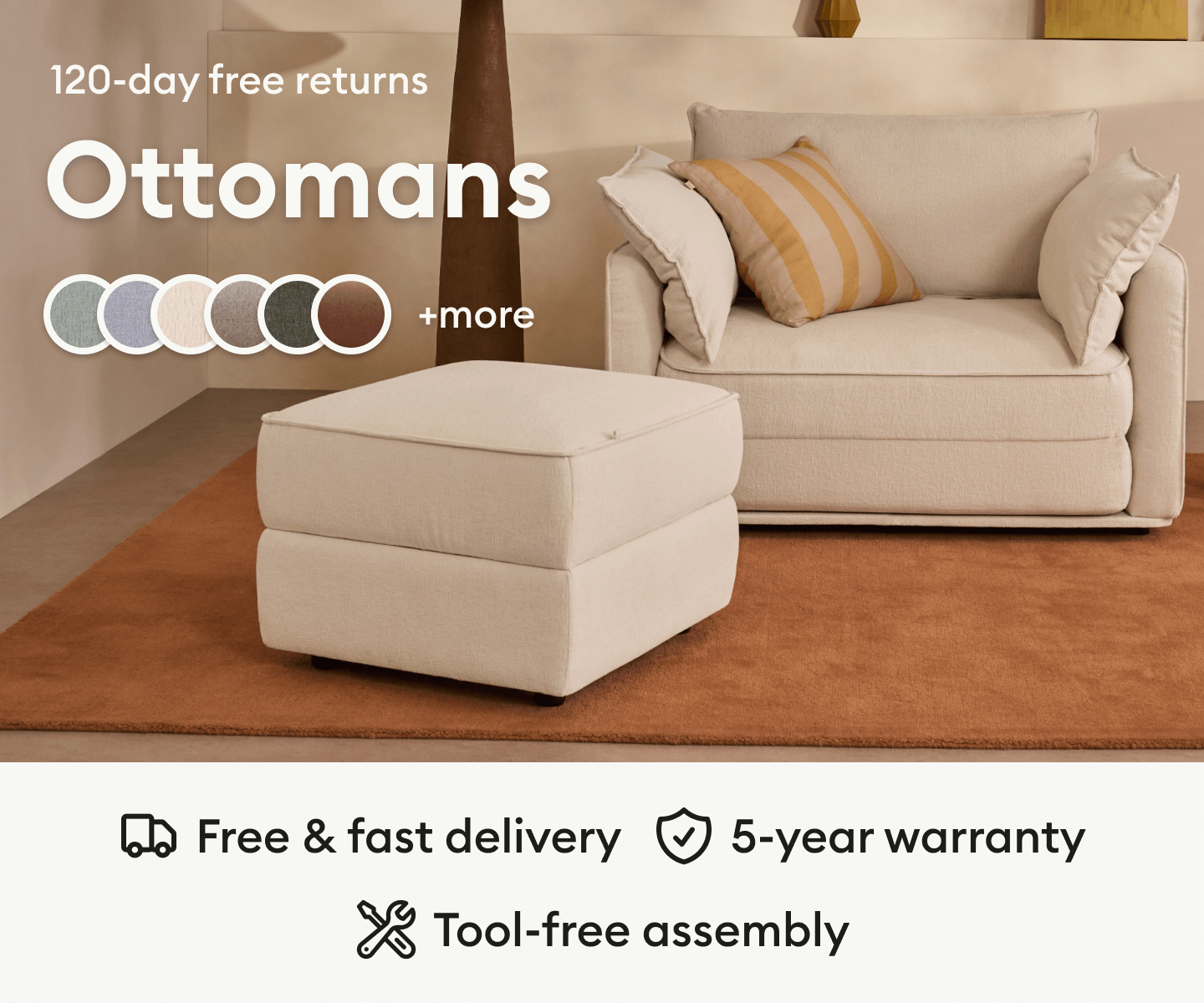 Ottomans - 120-day free returns